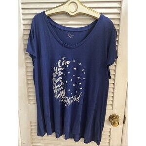Cato C Est. 1946 Women's Top Blue 2XL I Love You To The Moon And Back